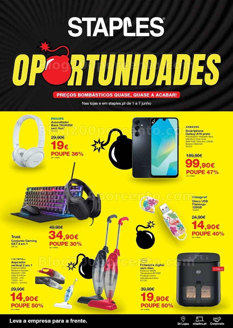 Antevisão Folheto STAPLES Oportunidades Promoções de 1 a 7 junho